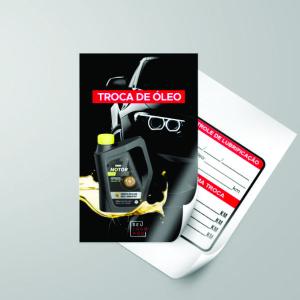 Etiqueta Troca de Óleo Frente | Vinil transparente      - Verso | Vinil Fosco 40x50cm Colorido Frente e Verso Sem Enobrecimento Meio Corte 